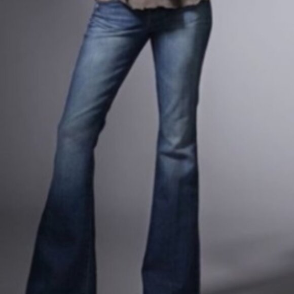 Paige Jeans Womens 28 (32x28) Blue Jean Premium Denim Manning Low Rise Flare - Picture 1 of 11